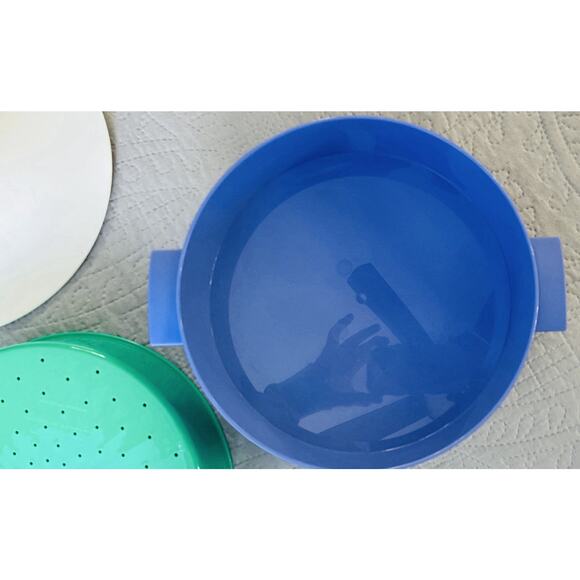 Vintage Tupperware 3pc Micro Steamer Microwaveable Vegetable Cooker 3066A-4 - Picture 5 of 9